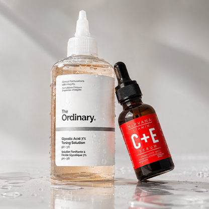Pack of 2 The Ordinary Glycolic Acid  + Nirvana Vitamin C Serum